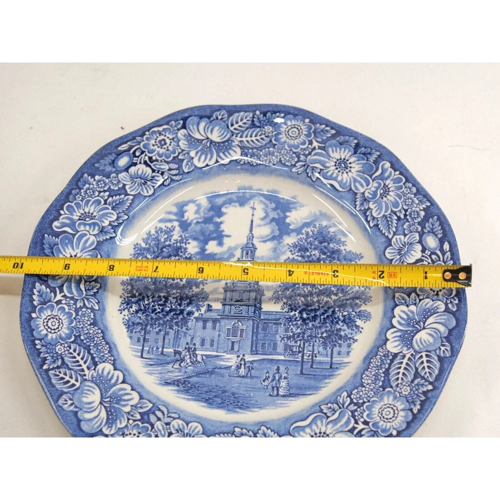 Dinner Plate Staffordshire Liberty Blue Independence Hall - Ironstone -9.75”